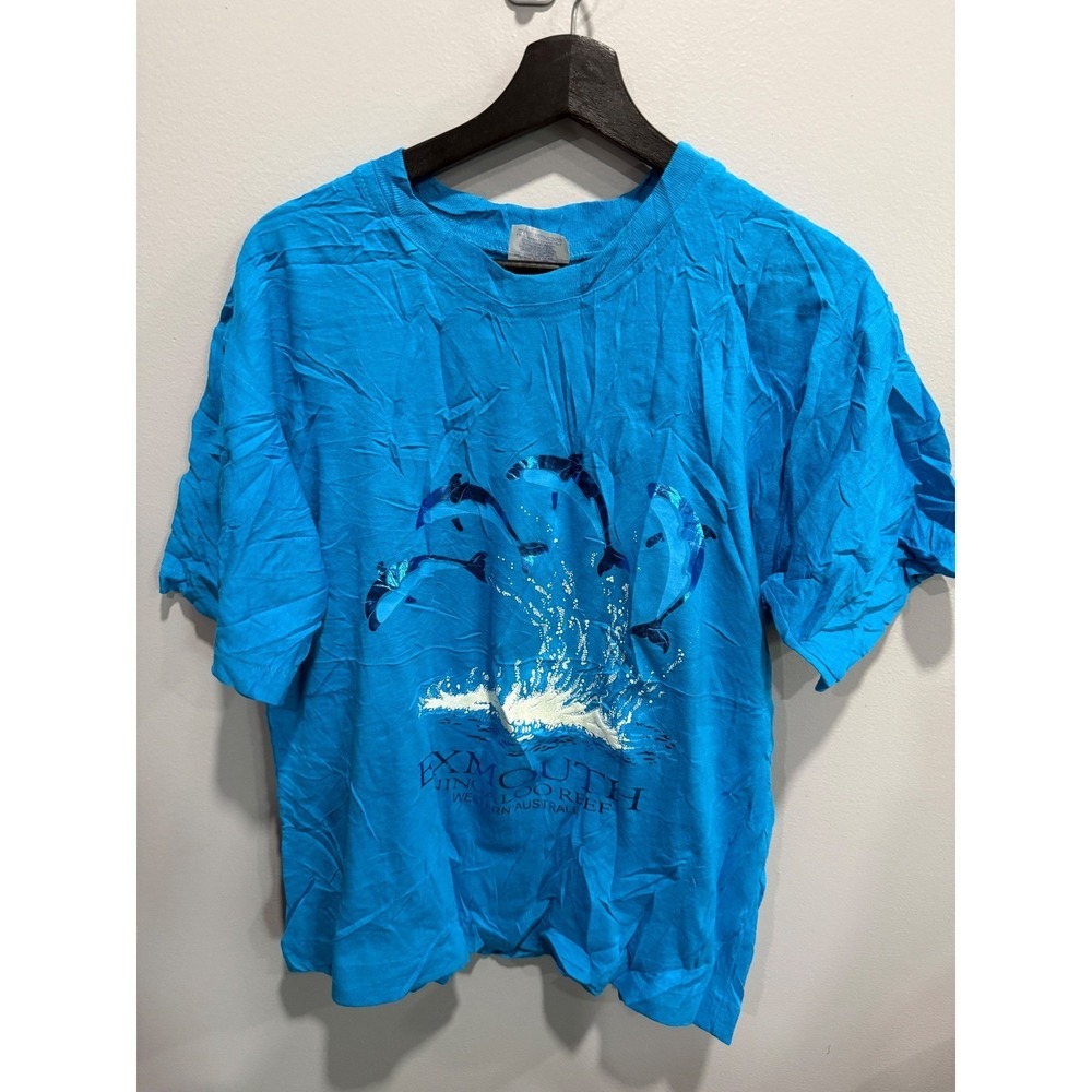 Exmouth Western Australia T-Shirt Ningaloo Reef Dolphins‎ Blue Tourist Tee M